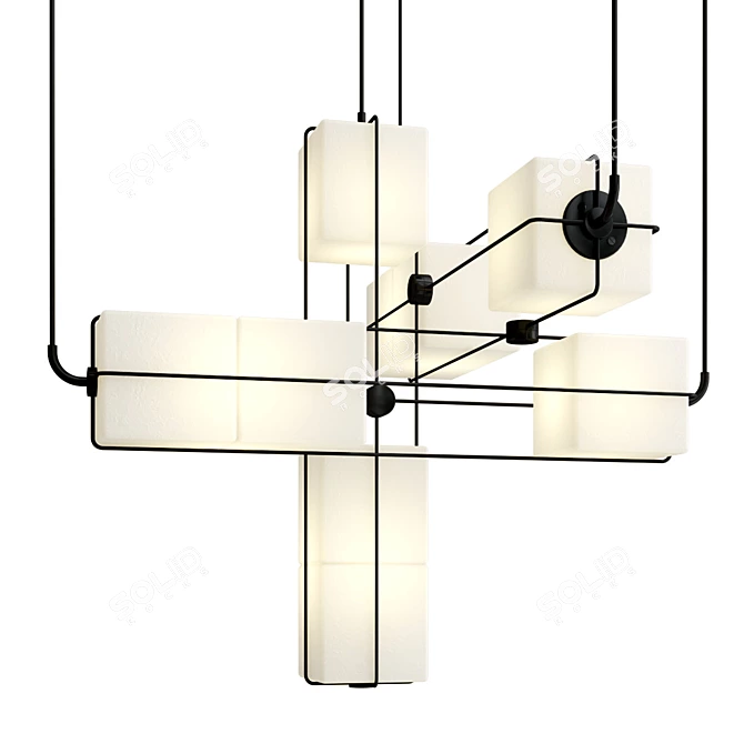 Elegant Alice Chandelier in Black 3D model image 1