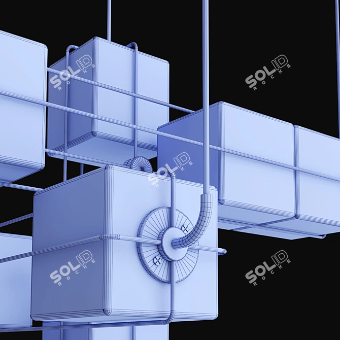 Elegant Alice Chandelier in Black 3D model image 4