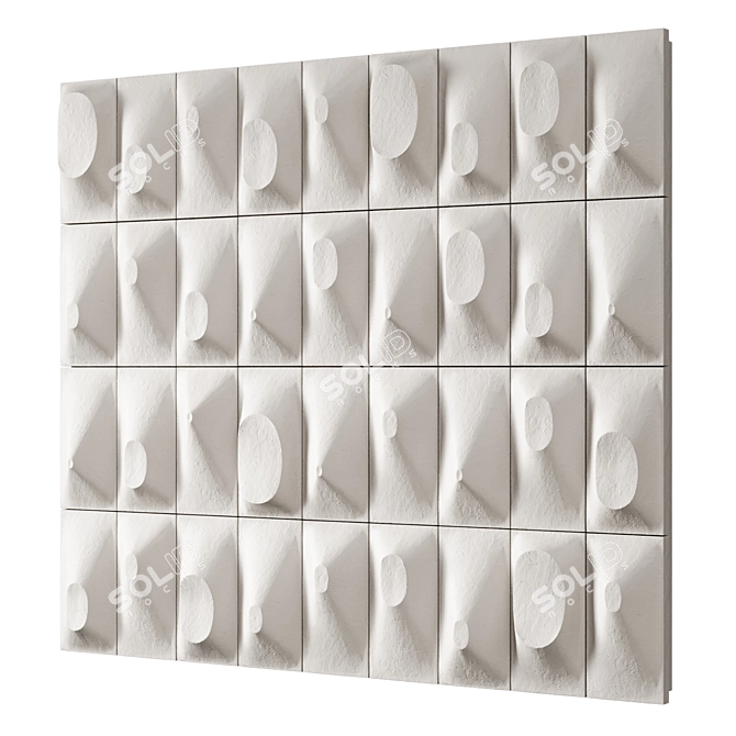 Ceramic Wall Panel Art 1960s 3D model image 2