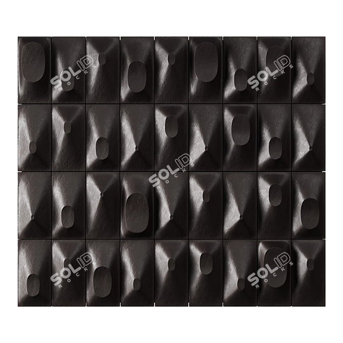 Ceramic Wall Panel Art 1960s 3D model image 3