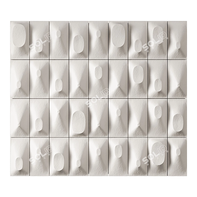 Ceramic Wall Panel Art 1960s 3D model image 4