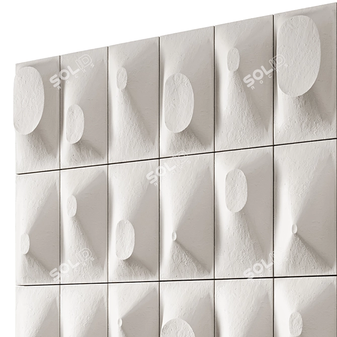 Ceramic Wall Panel Art 1960s 3D model image 6