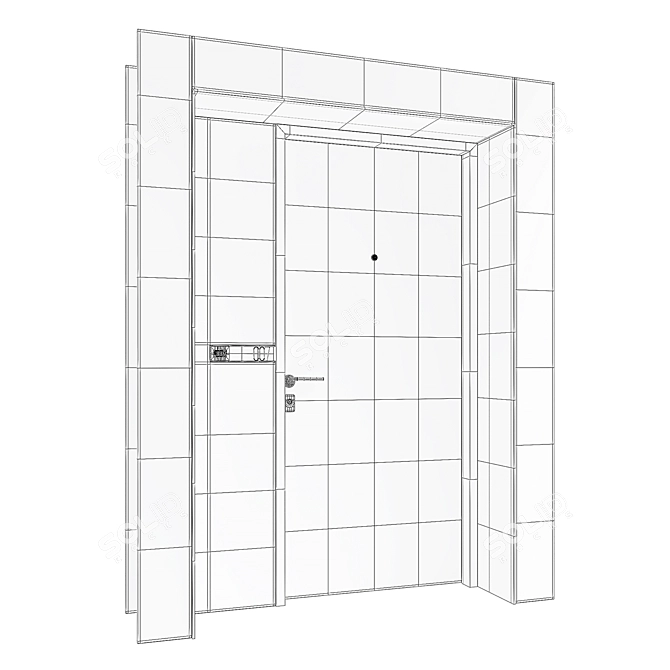 Contemporary Hotel Door Model 001 3D model image 4