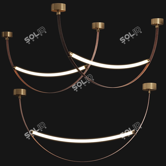 Modern Leather Pendant Light 3D model image 6