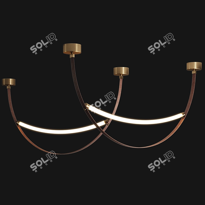 Modern Leather Pendant Light 3D model image 7