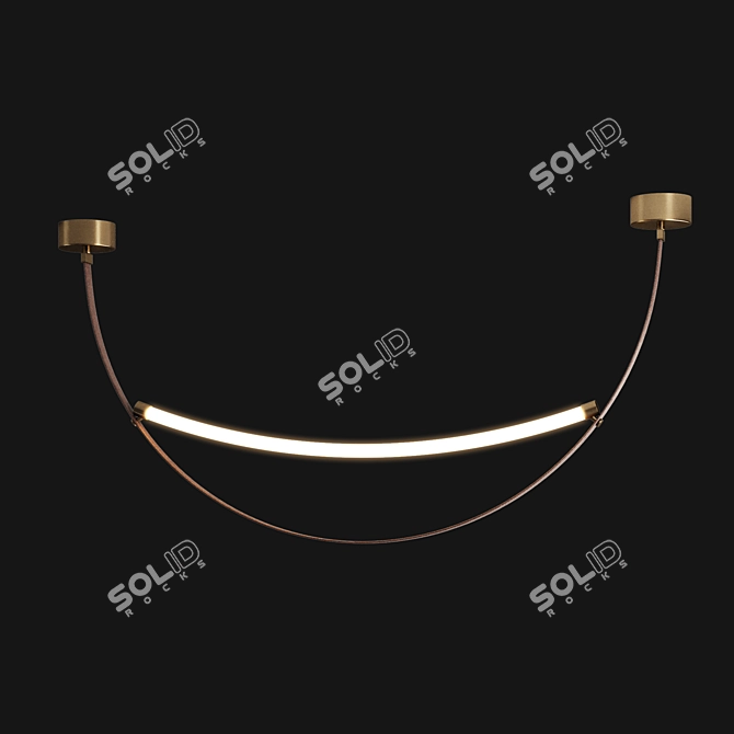 Modern Leather Pendant Light 3D model image 8