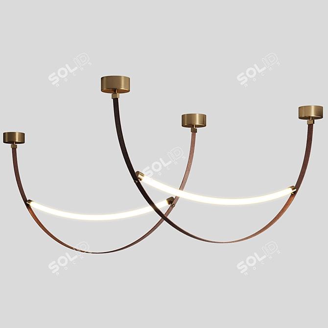 Modern Leather Pendant Light 3D model image 11