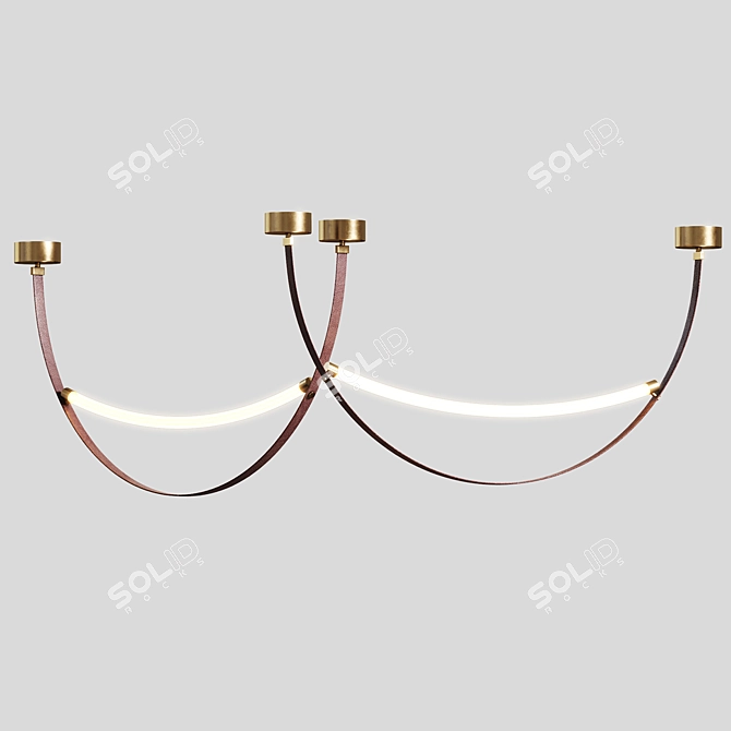 Modern Leather Pendant Light 3D model image 3