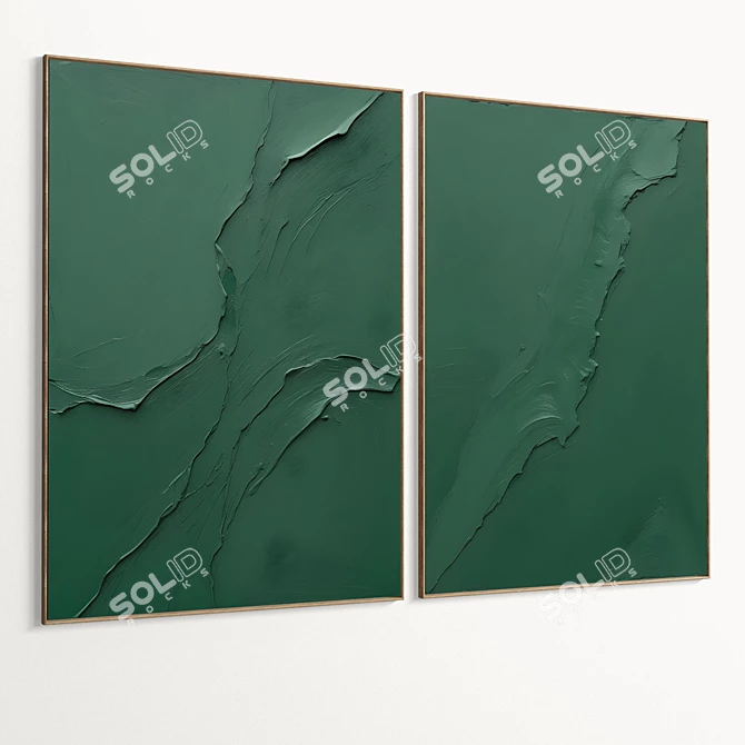 Plaster Double Frame with HQ Textures 3D model image 2