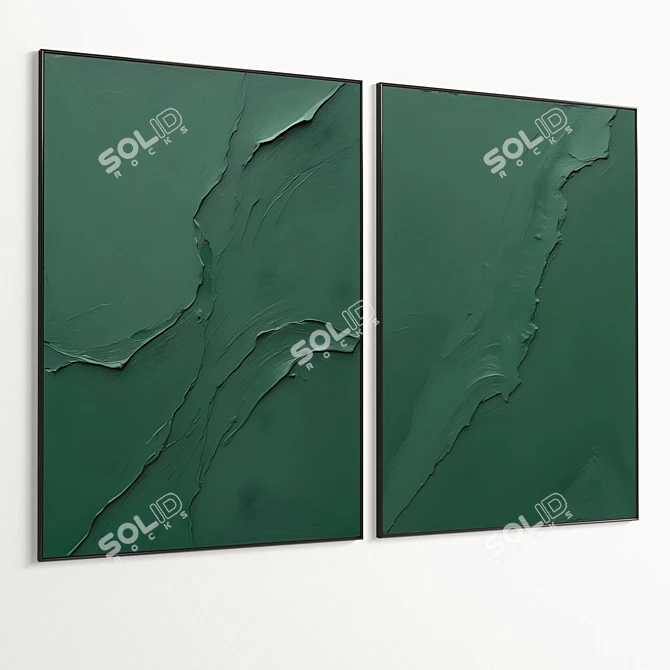 Plaster Double Frame with HQ Textures 3D model image 6