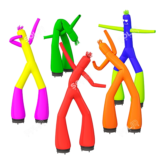 Colorful Aeromen Figures with PBR Compatibility 3D model image 1