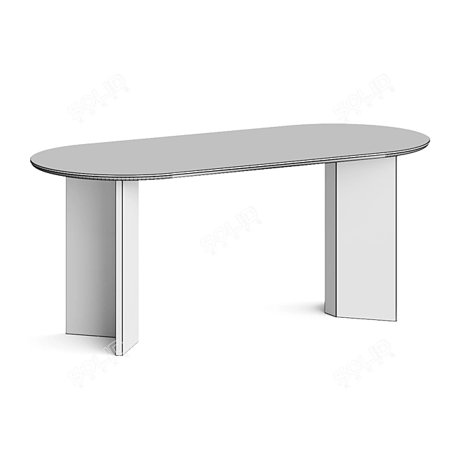 Japandi Modern Dining Table Set 3D model image 3