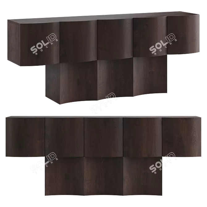 Minimalist Lune Cabinet Furniture 3D model image 1