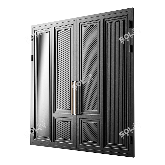 Modern Black Loft Gate 3D 3D model image 2