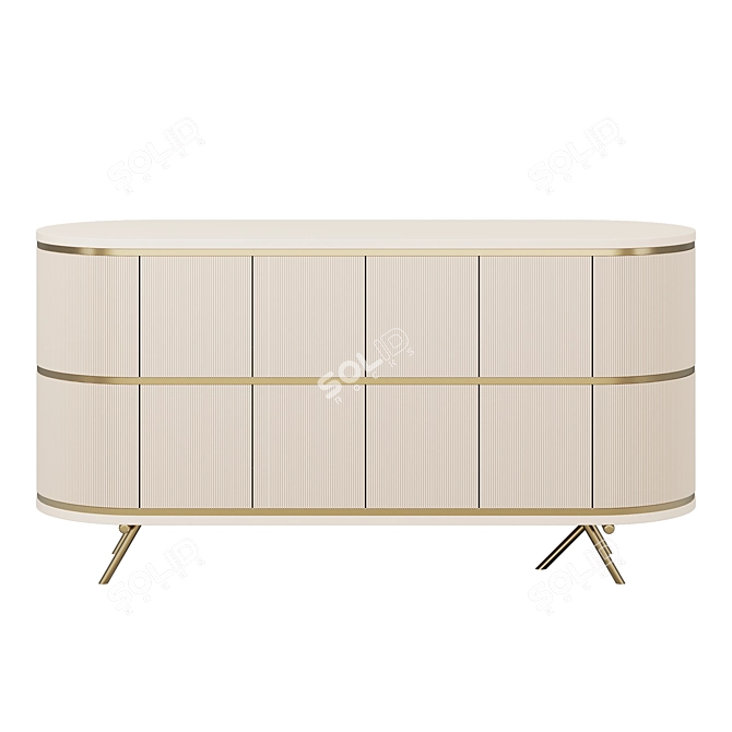 Modern Elegance Wooden Chest J081 3D model image 2