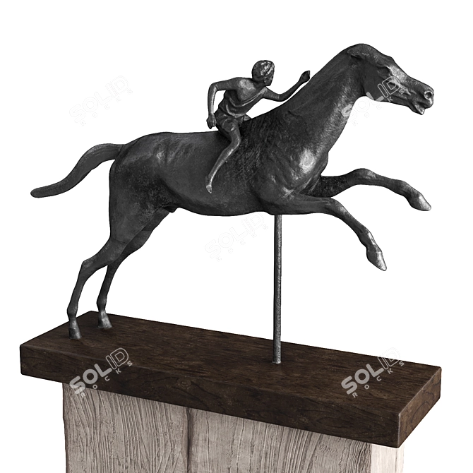 Ancient Greek Equestrian Rider Sculpture 3D model image 1