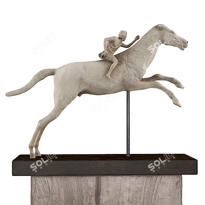 Ancient Greek Equestrian Rider Sculpture 3D model image 4