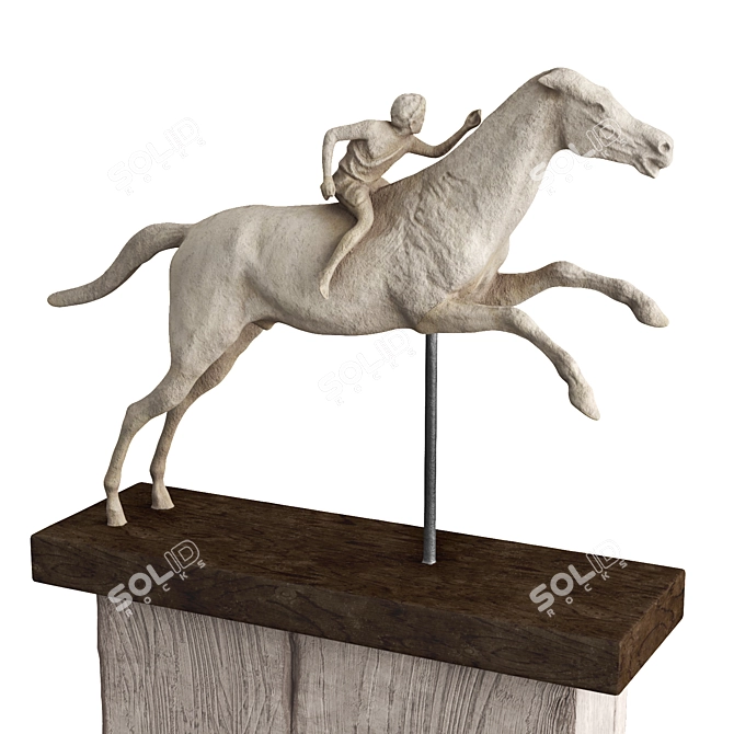 Ancient Greek Equestrian Rider Sculpture 3D model image 5