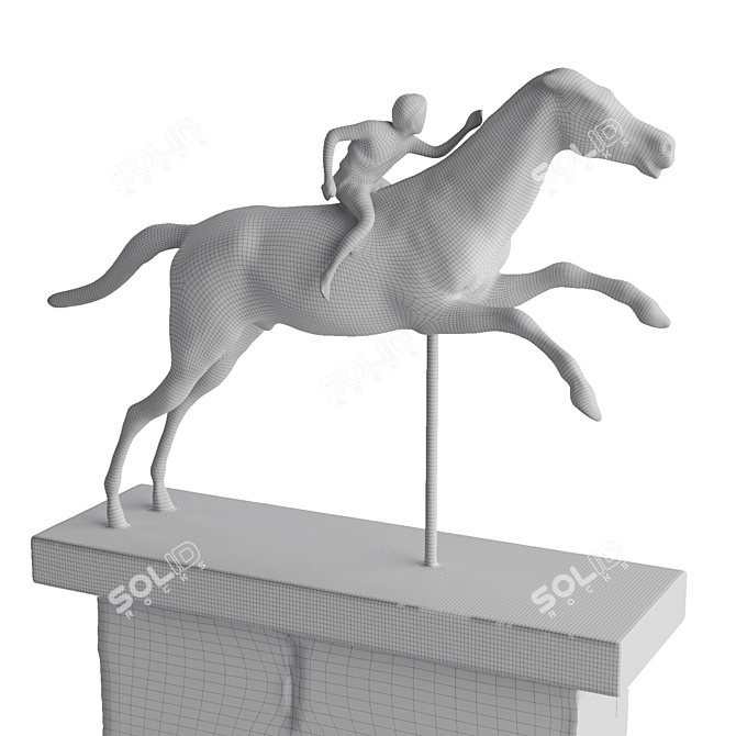 Ancient Greek Equestrian Rider Sculpture 3D model image 7