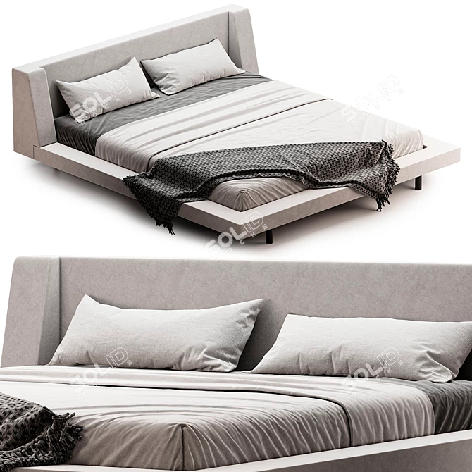 Sleek Modern Harper Bed 3D model image 1