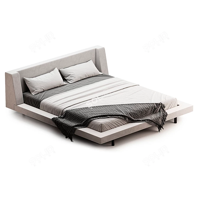 Sleek Modern Harper Bed 3D model image 2