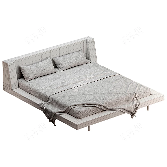 Sleek Modern Harper Bed 3D model image 3