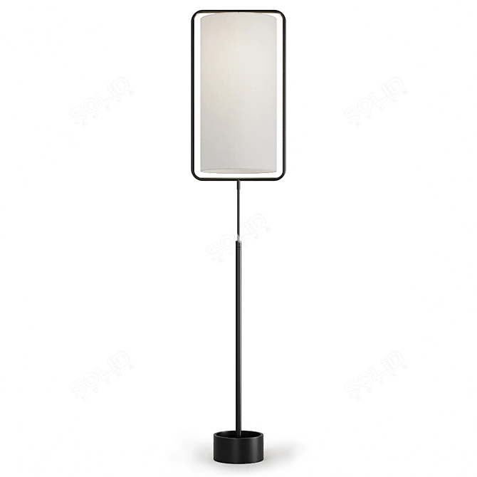 Modern Steel & Linen Floor Lamp 3D model image 2