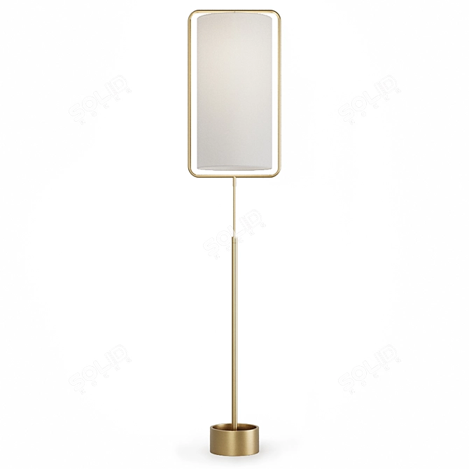 Modern Steel & Linen Floor Lamp 3D model image 3