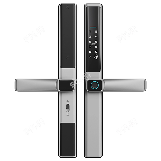 LockMaster Pro Biometric Smart Door Lock 3D model image 3