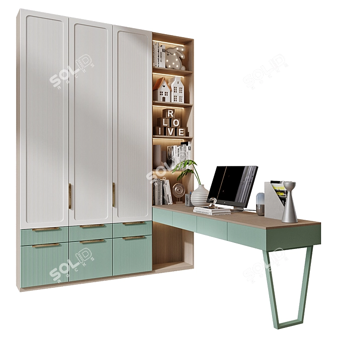 Minimalist Youth Bookshelf GHS-2586 3D model image 2