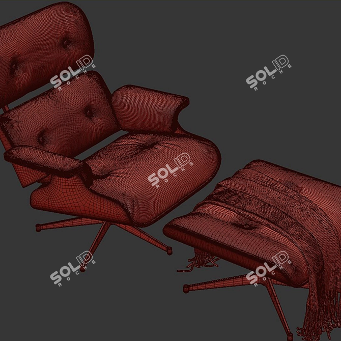 Modern Eames Lounge Chair 2015 3D model image 8