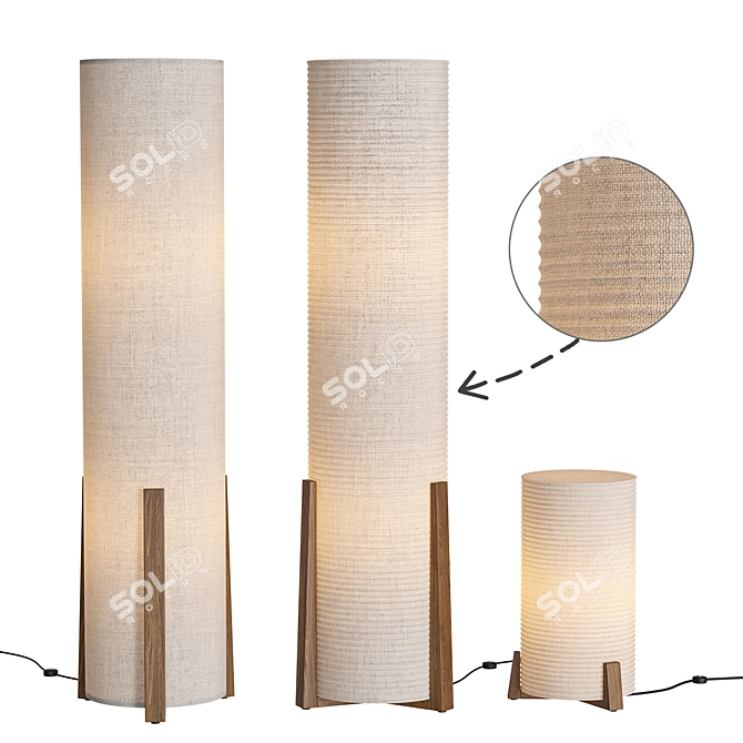 Scandinavian Japanese Fusion Floor Lighting 3D model image 1