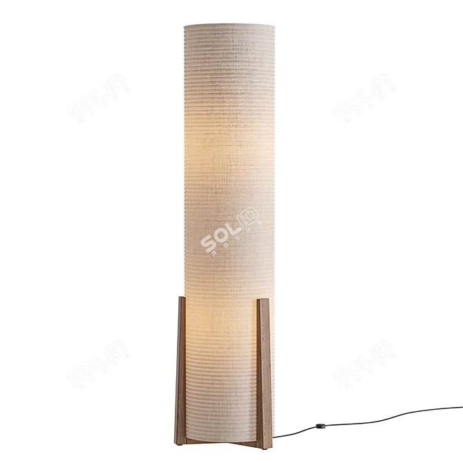 Scandinavian Japanese Fusion Floor Lighting 3D model image 2