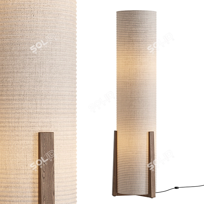 Scandinavian Japanese Fusion Floor Lighting 3D model image 5