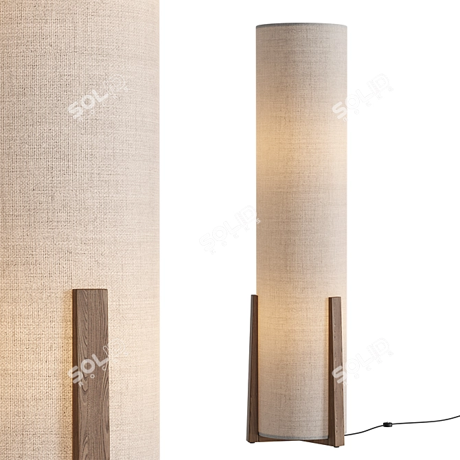 Scandinavian Japanese Fusion Floor Lighting 3D model image 6