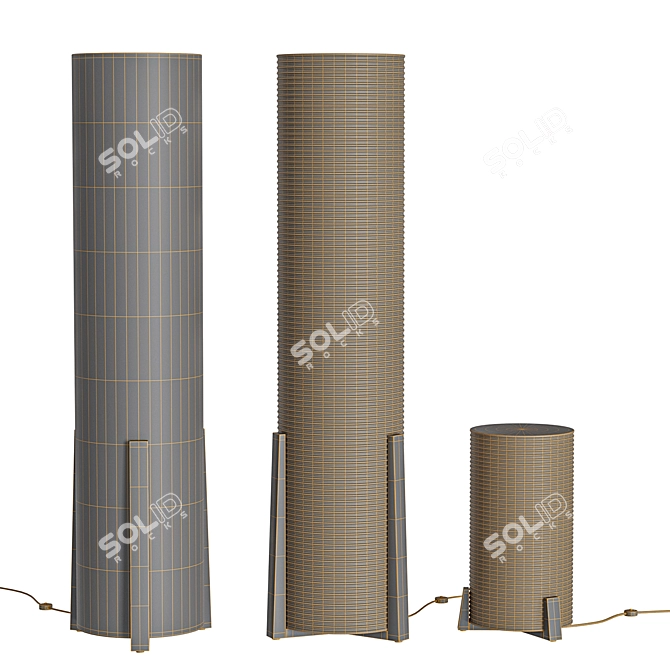 Scandinavian Japanese Fusion Floor Lighting 3D model image 7