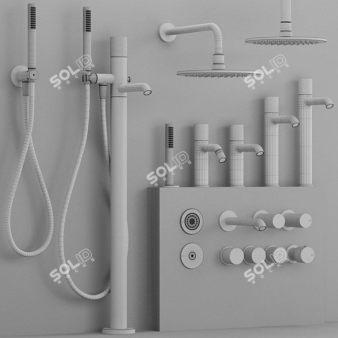 Modern GESSI HABITO Faucet Collection 3D model image 6