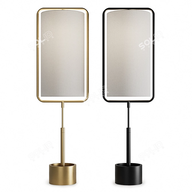 Sleek Steel & Linen Table Lamp 3D model image 1