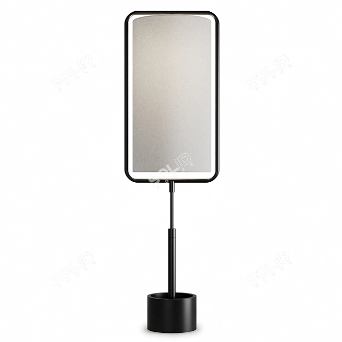 Sleek Steel & Linen Table Lamp 3D model image 2