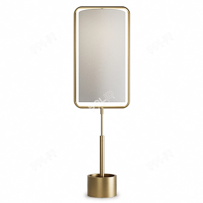 Sleek Steel & Linen Table Lamp 3D model image 3