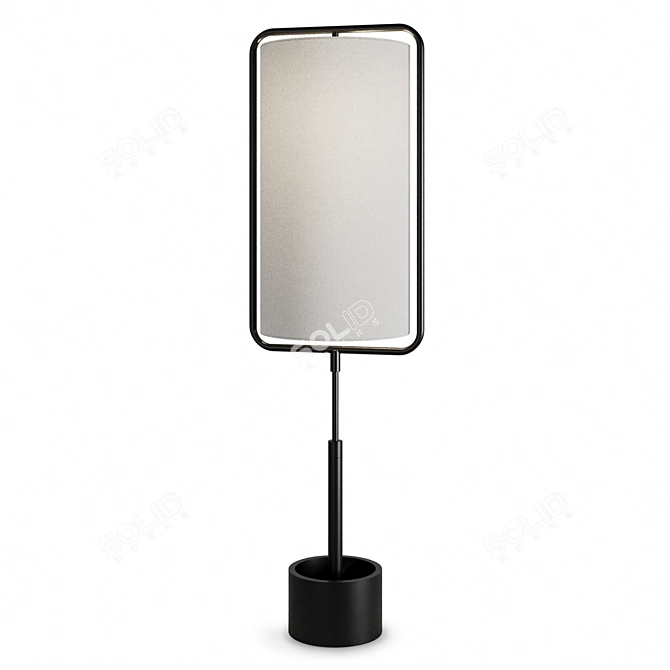 Sleek Steel & Linen Table Lamp 3D model image 4