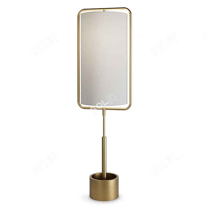 Sleek Steel & Linen Table Lamp 3D model image 5