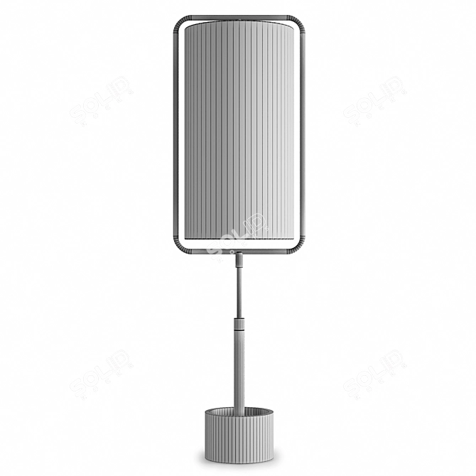 Sleek Steel & Linen Table Lamp 3D model image 6