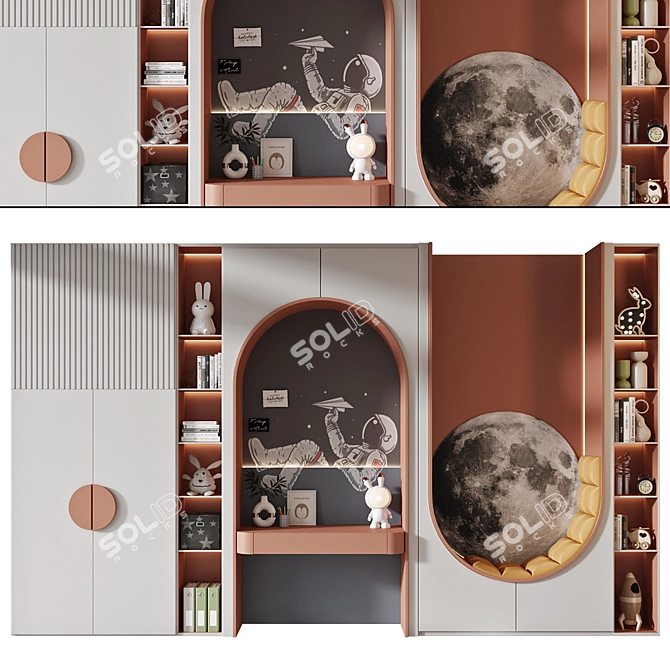 Custom Furniture Composition with Decor 3D model image 2