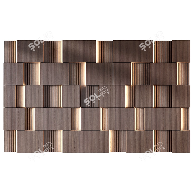 Modern Wall Panel 3D Model 3D model image 1