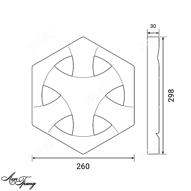 Elegant 3D Panel, Customizable Design 3D model image 3