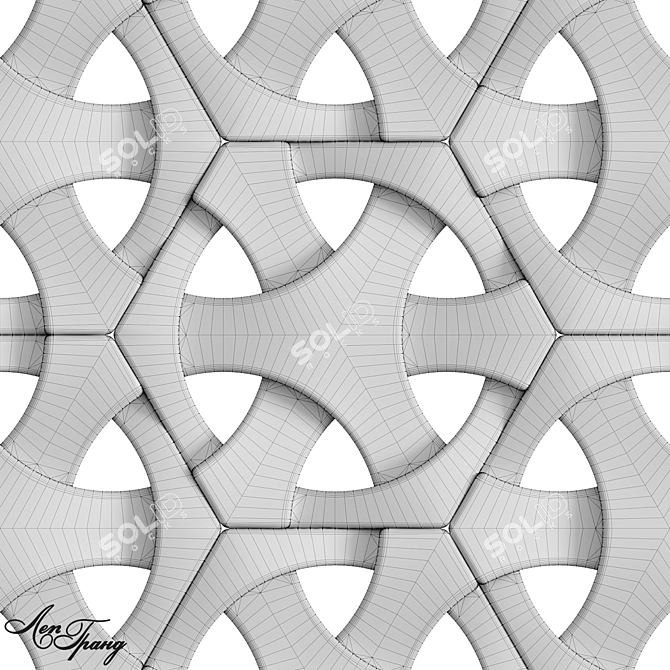 Elegant 3D Panel, Customizable Design 3D model image 4