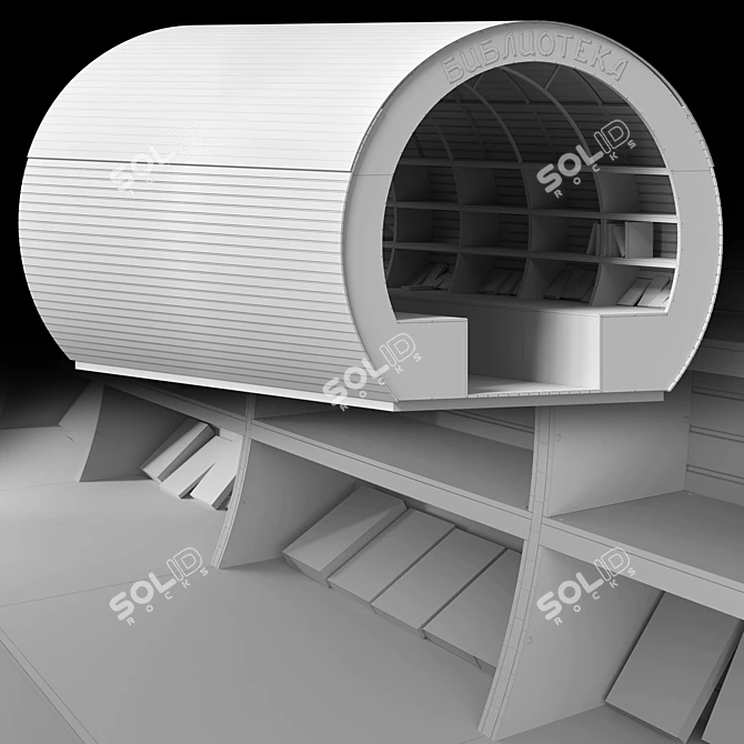 Outdoor Street Library 3D model image 7