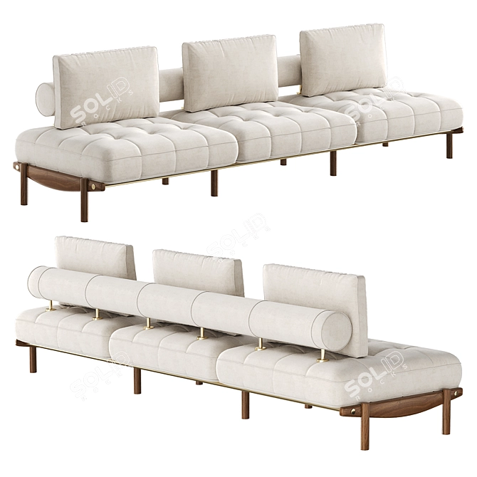 Mid-Century Inspired GANDY Sofa 3D model image 1