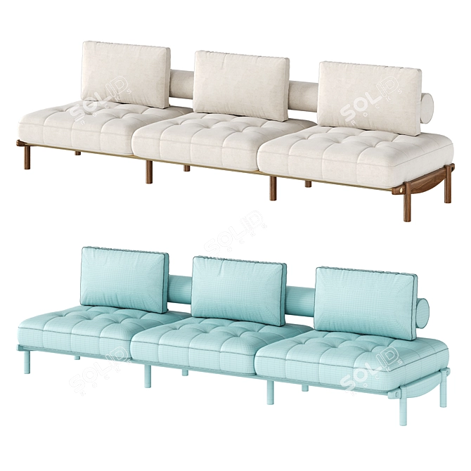 Mid-Century Inspired GANDY Sofa 3D model image 4